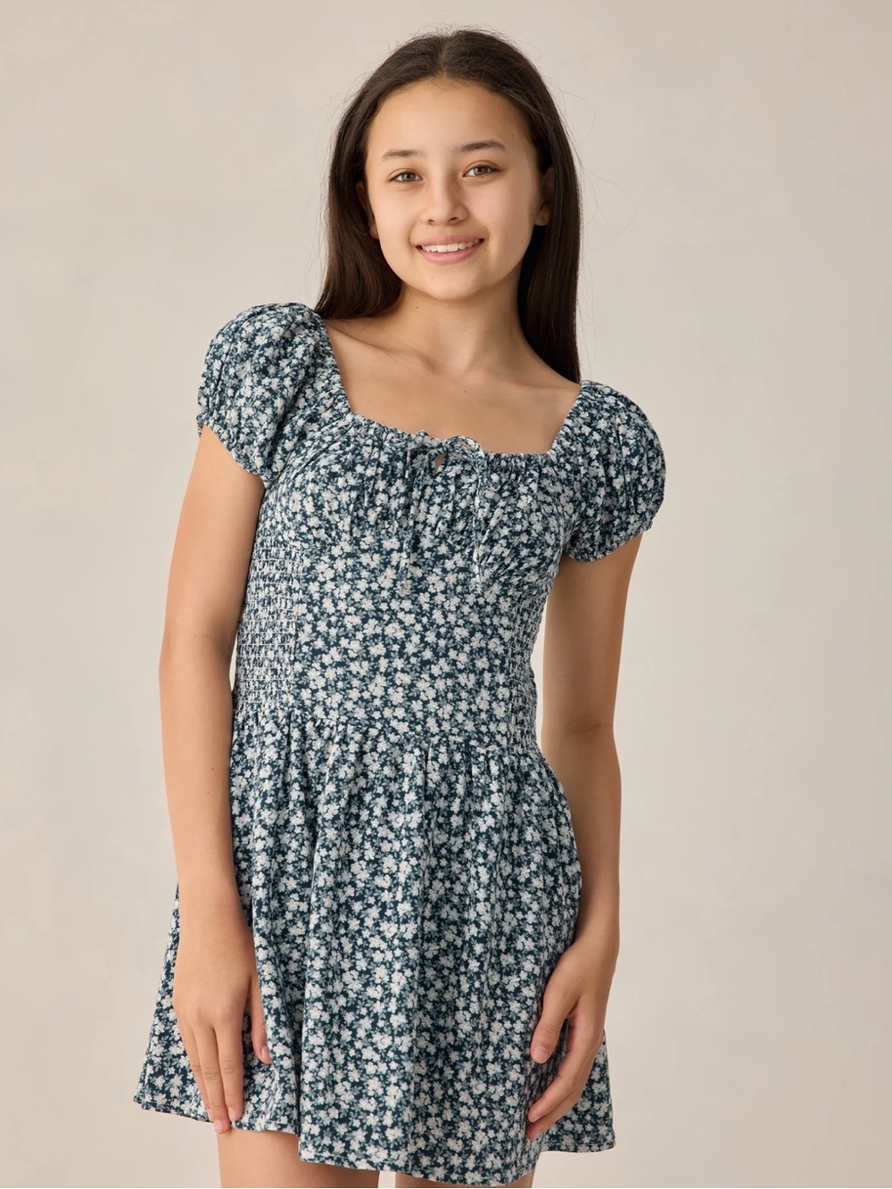 NWT Rylee + Cru Teen Alex Dress Navy Floral size 14y - Picture 3 of 8
